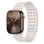 For Apple Watch 42mm / 41mm / 40mm / 38mm Two-Tone Breathable Magnetic Silicone Watch Band(Starlight)