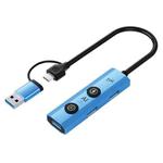 YCE V295B 5 in 1 USB3.0 / Type-C HUB Adapter AI Docking Station(Blue)