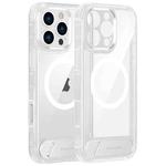 For iPhone 16 Pro Max FULEXIN L1 Series Transparent MagSafe Holder Phone Case(White)
