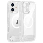 For iPhone 16 FULEXIN L1 Series Transparent MagSafe Holder Phone Case(White)