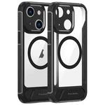 For iPhone 14 FULEXIN L1 Series Transparent MagSafe Holder Phone Case(Black)