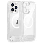 For iPhone 14 Pro FULEXIN L1 Series Transparent MagSafe Holder Phone Case(White)