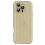 For iPhone 16 Pro Ice Cream Dream Network Cooling PC Phone Case with Lens Film(Transparent Gold)