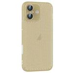 For iPhone 16 Plus Ice Cream Dream Network Cooling PC Phone Case with Lens Film(Transparent Gold)