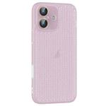For iPhone 16 Ice Cream Dream Network Cooling PC Phone Case with Lens Film(Transparent Purple)