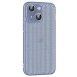 For iPhone 14 Ice Cream Dream Network Cooling PC Phone Case with Lens Film(Transparent Blue)