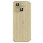 For iPhone 13 Ice Cream Dream Network Cooling PC Phone Case with Lens Film(Transparent Gold)