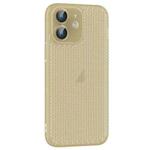 For iPhone 12 Ice Cream Dream Network Cooling PC Phone Case with Lens Film(Transparent Gold)