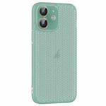 For iPhone 12 Ice Cream Dream Network Cooling PC Phone Case with Lens Film(Transparent Green)