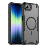 For iPhone 16e Armor Glaze MagSafe Magnetic Phone Case(Black)