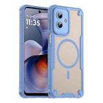 For Motorola Moto G55 5G Armor Glaze MagSafe Magnetic Phone Case(Blue)