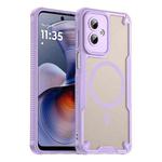 For Motorola Moto G55 5G Armor Glaze MagSafe Magnetic Phone Case(Purple)