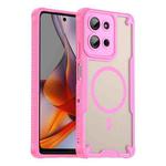 For Motorola Moto G75 5G Armor Glaze MagSafe Magnetic Phone Case(Pink)