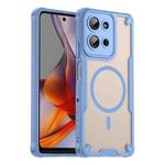 For Motorola Moto G75 5G Armor Glaze MagSafe Magnetic Phone Case(Blue)