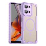 For Motorola Moto G75 5G Armor Glaze MagSafe Magnetic Phone Case(Purple)