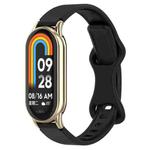 12mm Butterfly Buckle Silicone Watch Band(Black)