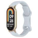 12mm Butterfly Buckle Silicone Watch Band(Light Grey)