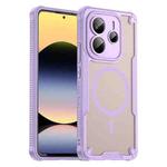 For Redmi Note 14 5G Global Armor Glaze MagSafe Magnetic Phone Case(Purple)