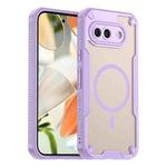 For Google Pixel 9a Armor Glaze MagSafe Magnetic Phone Case(Purple)