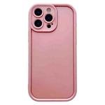 For iPhone 14 Pro Solid Color Metallic Paint Precise Hole TPU Phone Case(Pink)