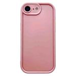 For iPhone SE 2022 / 2020 / 8 / 7 Solid Color Metallic Paint Precise Hole TPU Phone Case(Pink)