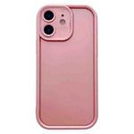 For iPhone 11 Solid Color Metallic Paint Precise Hole TPU Phone Case(Pink)