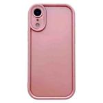 For iPhone XR Solid Color Metallic Paint Precise Hole TPU Phone Case(Pink)