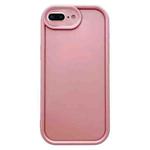 For iPhone 8 Plus / 7 Plus Solid Color Metallic Paint Precise Hole TPU Phone Case(Pink)