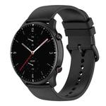 20mm Round Tail Silicone Watch Band(Black)