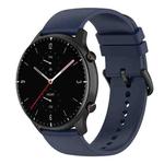 20mm Round Tail Silicone Watch Band(Midnight Blue)