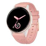 20mm Embossed Rose Gold Buckle Silicone Watch Band(Pink)