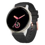 20mm Embossed Rose Gold Buckle Silicone Watch Band(Black)