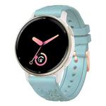 20mm Embossed Rose Gold Buckle Silicone Watch Band(Light Blue)