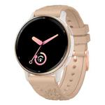20mm Embossed Rose Gold Buckle Silicone Watch Band(Apricot)