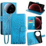 For Xiaomi 15 Ultra Tree & Deer Embossed Leather Phone Case(Blue)