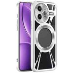 For Xiaomi K80 Pro Silicone Cooling Hollow Metal MagSafe Phone Case(Silver)
