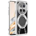 For Honor X60 Pro Silicone Cooling Hollow Metal MagSafe Phone Case(Silver)