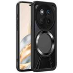 For Honor X60 Pro Silicone Cooling Hollow Metal MagSafe Phone Case(Black)