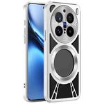 For vivo X200 Pro Silicone Cooling Hollow Metal MagSafe Phone Case(Silver)