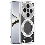 For OPPO Find X8 Pro Silicone Cooling Hollow Metal MagSafe Phone Case(Silver)