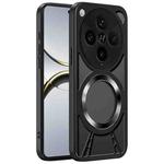 For OPPO Find X8 Pro Silicone Cooling Hollow Metal MagSafe Phone Case(Black)