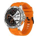 AK77 BT Call Smart Watch, Support Blood Oxygen / Blood Pressure / Heart Rate / Sports Health Monitoring Fitness Tracker(Orange Silicone)