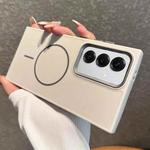 For Samsung Galaxy S25+ 5G Metal Diamond Texture Lens Frame MagSafe Phone Case(White)