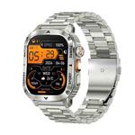 AK80 BT Call Smart Watch, Support Blood Oxygen / Blood Pressure / Heart Rate / Sports Health Monitoring Fitness Tracker(Silver 3-Bead Steel)