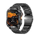 AK80 BT Call Smart Watch, Support Blood Oxygen / Blood Pressure / Heart Rate / Sports Health Monitoring Fitness Tracker(Black 3-Bead Steel)