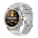 AK81 BT Call Smart Watch, Support Blood Pressure / Heart Rate / Sports Health Monitoring Fitness Tracker(Silver Silicone)