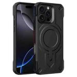 For iPhone 16 Pro Max Breaker Velvet MagSafe Magnetic TPU Phone Case(Black)