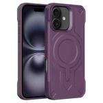 For iPhone 16 Breaker Velvet MagSafe Magnetic TPU Phone Case(Dark Night Purple)