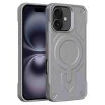 For iPhone 16 Breaker Velvet MagSafe Magnetic TPU Phone Case(Grey)