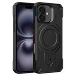For iPhone 16 Breaker Velvet MagSafe Magnetic TPU Phone Case(Black)